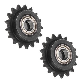 Kozelo 2pcs Idler Sprocket - [17 Tooth x 9mm ID] Carbon Steel with Double Bearings for Milling Drilling Machines DIN(ISO)04C Use | 1/4" Pitch, ANSI #25 Chain