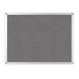 BoardsPlus 18" x 24" Gray Felt Fabric Bulletin Pin Board, Aluminum Frame, Easy Install Wall Mount, for Home, Office, School