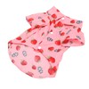 Dog Summer Shirts Cute Strawberry Print Turn Down Collar Snap
