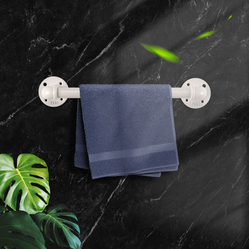 LINKPIPES Pipe Towel Bar Wall Mounted Industrial Towel Rack Holder