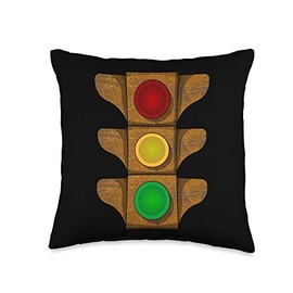 Traffic Light Vintage Rusty Stoplight Stop Go Caution Signal Throw Pillow