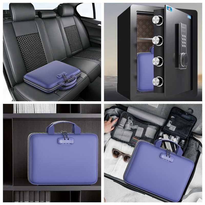 Fireproof File Organizer with Lock, Hard-Shell Case Fireproof Document Box