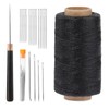 TLKKUE 273 Yards Leather Upholstery Sewing Waxed Thread Kit, Black