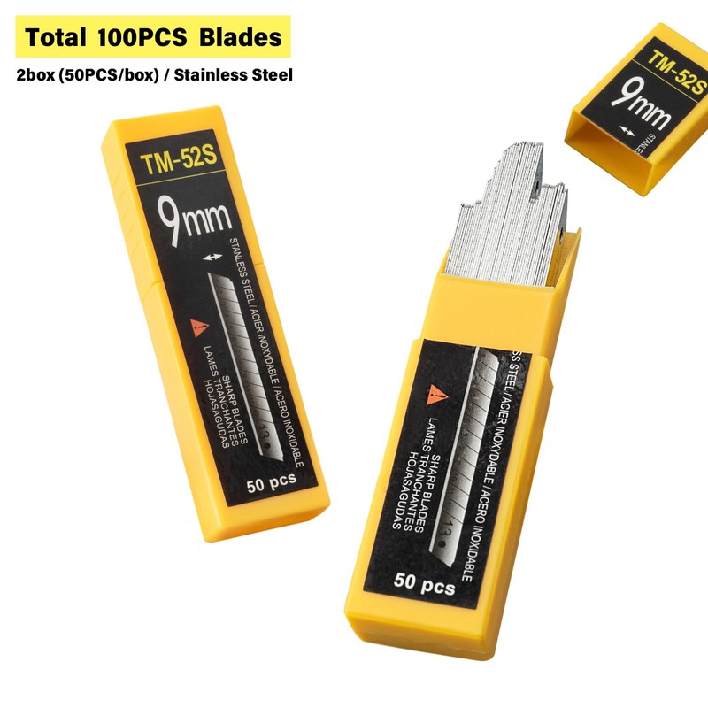 Gomake 9mm Utility Knife Replacement Blades, Snap Off Blades for