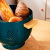 Metal Colander with Wood Handle, Powder Coated Steel Large Kitchen
