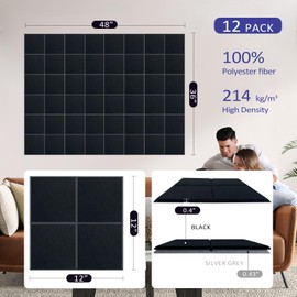 Large Cork Boards Alternative for Walls Pack of 12 pcs Felt corkboard Tiles 12 X 12 X 0.4 inches,Self-Adhesive Notice Pin Boards for Photo DIY Memo Display Dart Wall Protector