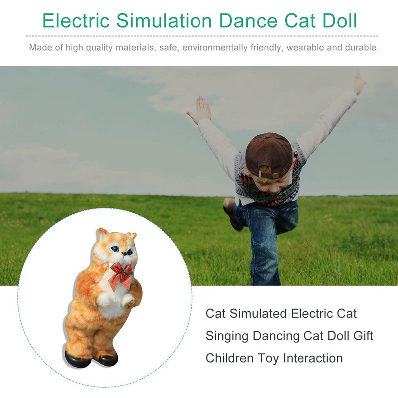 Electric Cute Simulation Cat Yellow Cat Singing and Dancing Cat