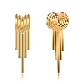 DOEARKO 10 PCS Ear Gauges Ear Cuff Stainless Steel Ear Clip Earrings Fake Cartilage Piercing Women Nose Rings Helix Cartilage Hoop Segment (Gold)