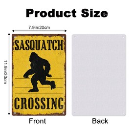 DOODLREAM Sasquatch Crossing Warning Wall Decor Sign Outdoor Yard Metal Tin Sign Retro Poster for Home Garage Man Cave Wall Decoration 8 x 12 Inch