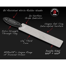 MPOWER 5 x 1" Diamond File - Double Sided Diamond Abrasive Sharpening Stone - Fine/Coarse - Inc Unique Grip Handle