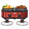 Sunvivi Dual Slow Cooker, Buffet Server & Warmer with 2