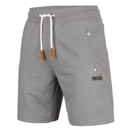 Mount Swiss Liam Men's Leisure Shorts Men’s Short Jogging Bottoms with Pockets - 2 Side and 1 Back Pocket Each with Zip Men’s Sports Shorts in Classic Colours - Sizes S - 6XL, grey, xxxl