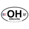 US Decal, Inc. Ottoville, Ohio Oval Sticker with State Flag