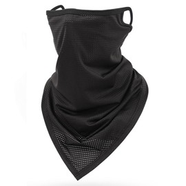 Qikaal Cooling Face Cover, Ear-Hook Style, Mesh Fabric, Excellent Breathability, Not Stuffy, UV Protection, Sun Protection, Heat Protection, Face Cover, Face Mask, Face Guard, Cool, Neck Cover, Cool