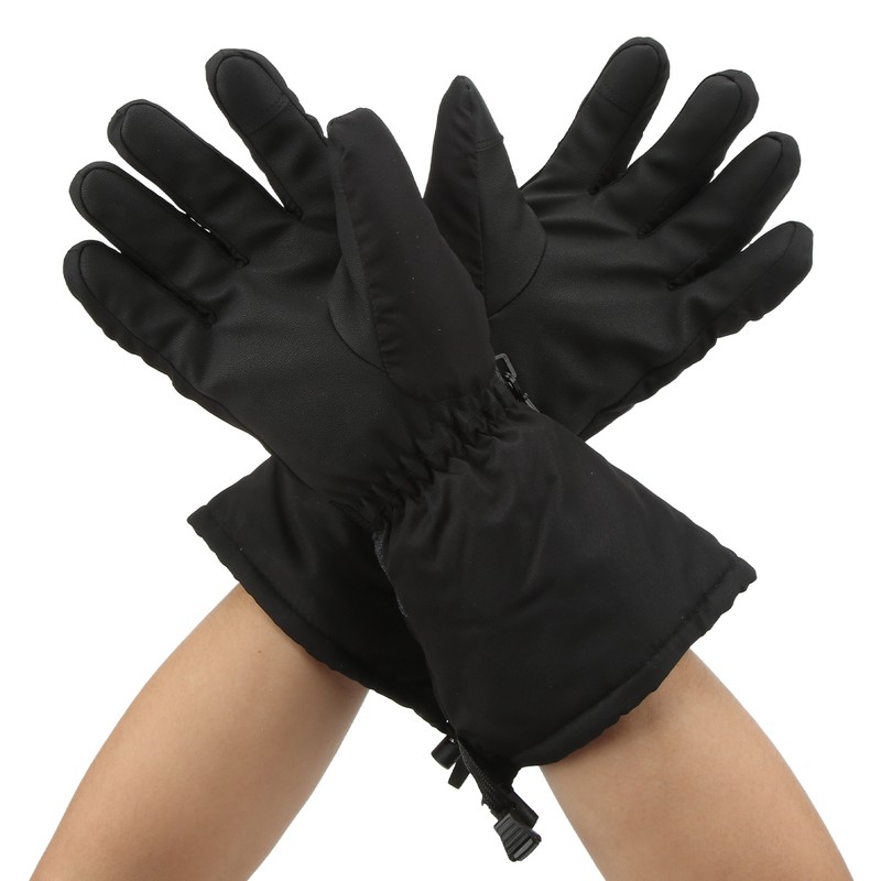 One Pair Heated Gloves Unisex Black XL 3 Gears Temperature