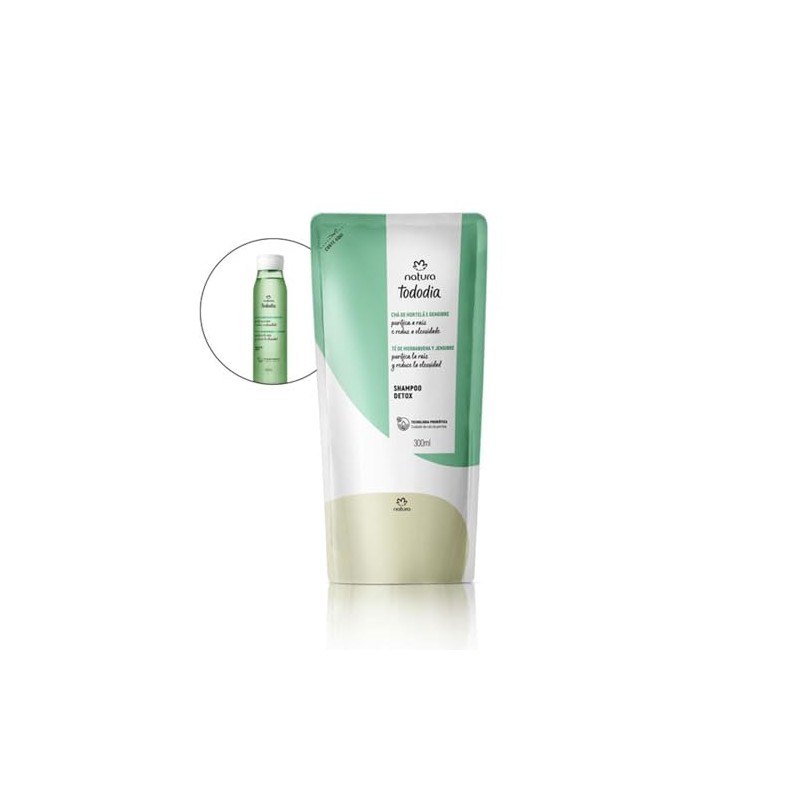 Shampoo Detox Natura Tododia Te de Hierbabuena y Genjibre Refill