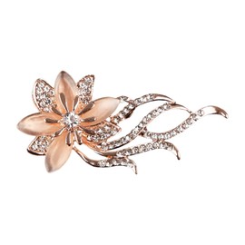 Orchid Artificial Rhinestone Opal Brooch Pins for Dress Sweater Scarf, Wedding Party Decoration Brooch 1 Pack