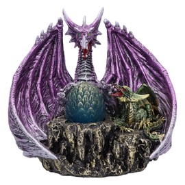 Nemesis Now The Arrival Figurine 17.5cm, Resin, Dragon Sculpture, Gothic Fantasy Merchandise, Light Up Egg, Cast in the Finest Resin, Hand-Painted