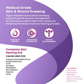ConvaTec ConvaTec DuoDERM Control Gel Formula 4"x4" Hydrocolloid Sterile Adhesive Dressing for Partial and Full-Thickness Wounds, Medical Grade, Latex-Free, Waterproof, Square, Beige, 5ct Box (2 Pack)