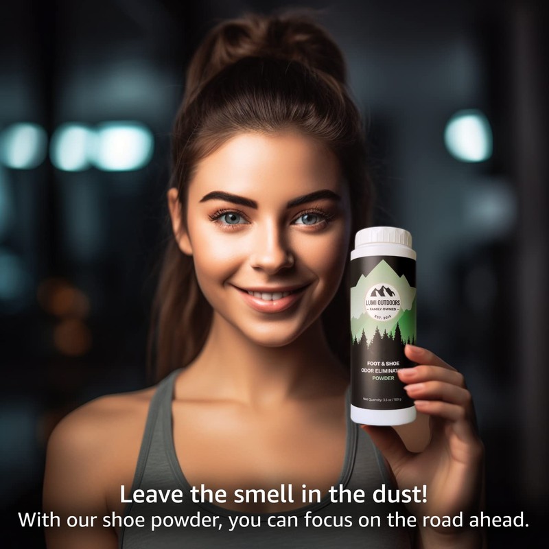 Lumi Outdoors Natural Shoe Deodorizer Spray and Foot Powder Bundle