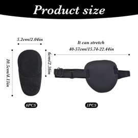 6 Blackout Eye Masks for Children and 1 Portable Blackout Eye Mask, Glasses Training Eye Mask, Reusable Protective Eye Mask, Glasses Accessories