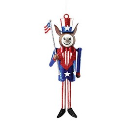 Gallerie II Democratic Patriotic Donkey 7" Christmas Tree Ornament Americana Spirit, 4th of July, American Independence Day, Memorial Day X-Mas Decoration Decor Ornament Blue