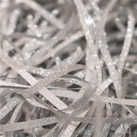 YOETSPDS 100 Grams Shredded Paper Filler Glitter Raffia Grass Crinkle Paper for Gift Boxes Gift Bags Filler Decoration Silver Glitter