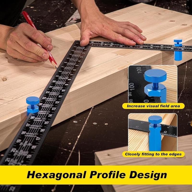 Tall Stair Gauges for Framing Square with Holder and Hook,
