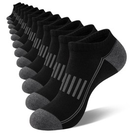 eallco 12 Pairs Mens Ankle Socks Athletic Running Low Cut Breathable Cushioned Comfort Casual Socks
