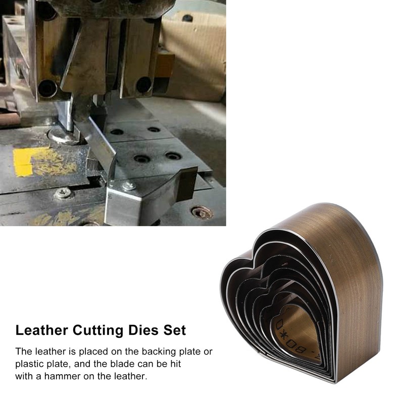 7Pcs Leather Cutting Die High Carbon Steel Heart Shape Simple