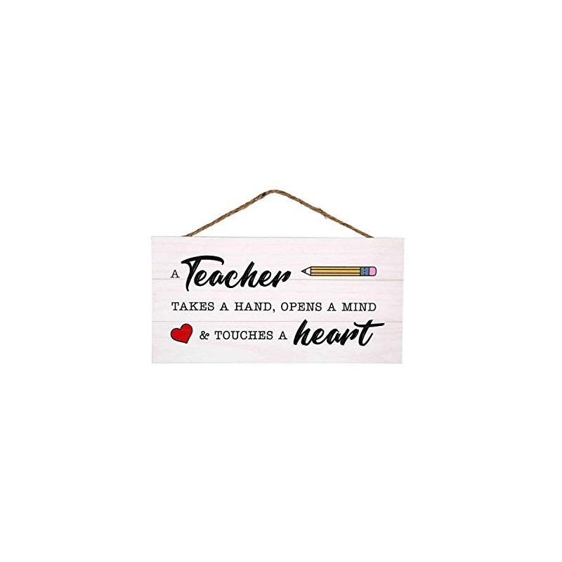 GSM Brands Teacher Takes a Hand Wood Plank Hanging Sign