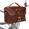 TOURBON Retro Bike Handlebar Bag Genuine Leather Bicycle Rear Saddle