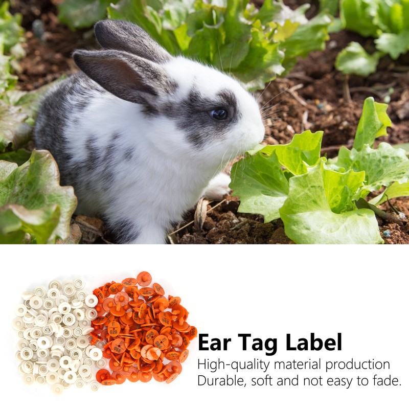 100 Sets Rabbits Ear Tag Numbered Ear Marker Animal Identification