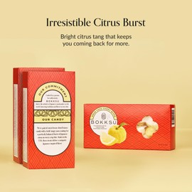 Bokksu Sour Yuzu Candy Bites - 3-Pack Freeze-Dried Sour Candy Dusted with Real Yuzu Powder, Crunchy, Melt in Your Mouth, Bite-Sized, Japanese-Inspired Freeze Dried Fruit Snacks