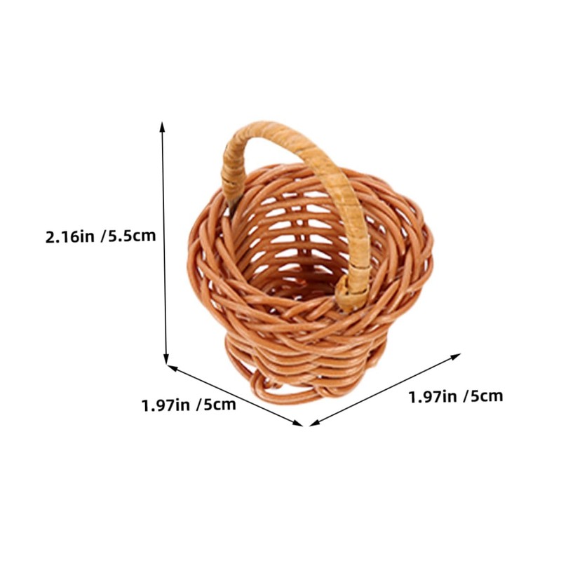 LALAFINA 8pcs Mini Woven Basket Set Hand-woven Storage Decorative Basket