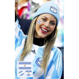 Y&C TENCOB Argentina Flag Tattoos,25 Sheets Argentina Flag Temporary Face Tattoos Stickers,100 Pcs Waterproof Sweat National Flag Removable Fake Tattoos For Men Women Kids(Argentina)