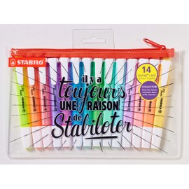 Highlighter - STABILO swing cool 14pc with Pencil Case