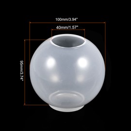 HARFINGTON Sphere Silicone Resin Mold 3.9" Clear 3D Seamless Round Ball Mold for Jewelry, Soap, Candle Making