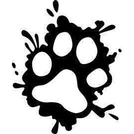 Animal Paw Print Splat Splash Vinyl Decal Sticker for Car/Window/Wall (Black Gloss)