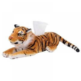 Gaolinci Realistic Tiger Tissue Box Plush Cover Paper Holder Napkin Box for Car Home Bathroom Kitchen Office