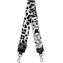 Ever Bloom Adjustable 5 cm shoulder strap, multi-coloured wide bag strap, shoulder strap for men and women, girls, DIY accessories for bag. - Leopard black