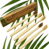 6-Pack Eco-Friendly Bamboo Toothbrushes – Organic, Biodegradable, BPA-Free with Medium
