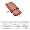 CIGARLOONG Cigar Case Brown Cigar Leather Humidor for 3 Cigars