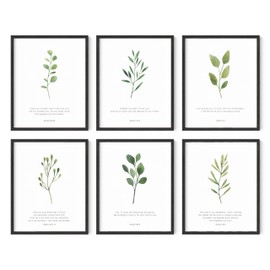 HAUS AND HUES - Juego de 6 versículos de la Biblia para decoración de pared cristiana, arte de pared, escritura, versículo bíblico, decoración de pared bíblica, arte de las escrituras, decoración de