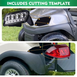 DRIVE UP Club Car LED Tempo Light Kit for Club Car Tempo Golf Carts, Golf Cart LED Headlight and Tail Light with Harness Kit for Tempo Gas and Electric Golf Carts