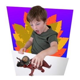 Deluxebase Animal Adventure Replica - Triceratops from Dinosaur Toy Replica Figure. Large sized animal figures that are ideal jurassic animal toys for kids