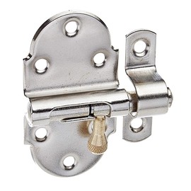 Alberts 128869 Grendelbolt, with Brass Button, Nickel-Plated, Plate 40 x 75 mm, Bolt Diameter 9 mm