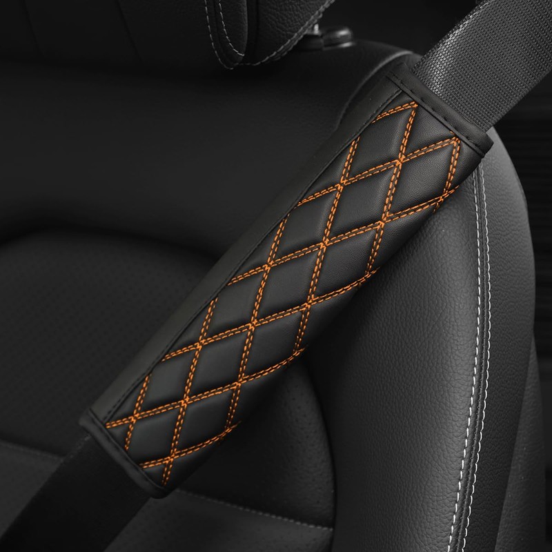 Bittwee Car Seat Belt Pads, 2PCS Leather Seatbelt Covers Protect
