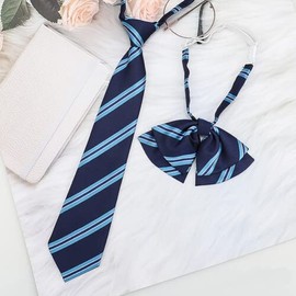Fasele Necktie, Ribbon Tie, Set of 2, School Ribbon, Campus, Cost-Performance, Uniform, Ribbon, Bow Tie, Adjustable Stripe, Student Clothes, Accessories, DK JK, Girls, Middle School Students, High School Students, Multicolor
