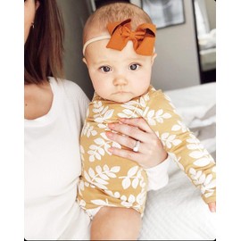 California Tot Faux Suede Bows in Soft & Super Stretchy Nylon Headbands for Newborn, Toddler, Girls Set of 4 (Cupcake)